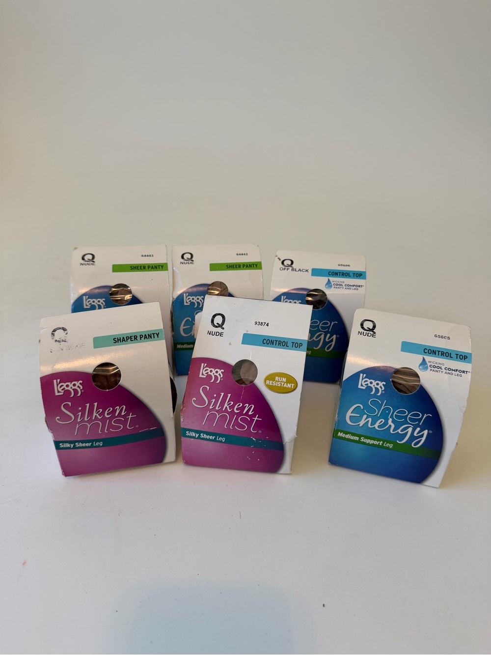 L'eggs Sheer Energy Lot 6 BOXES Queen Sz Tights Pantyhose Control Top Sheer Read